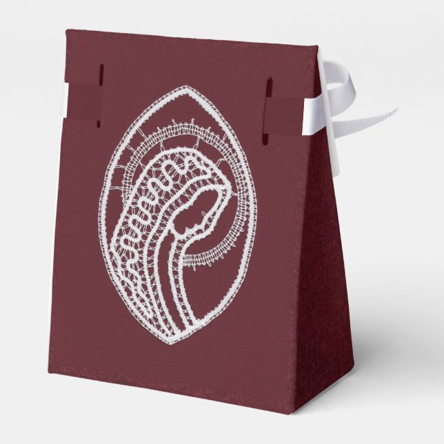 Catholic Blessed Virgin Mary, lace  Favor Box (Back Side)