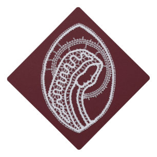 Catholic Blessed Virgin Mary, lace  Graduation Cap Topper
