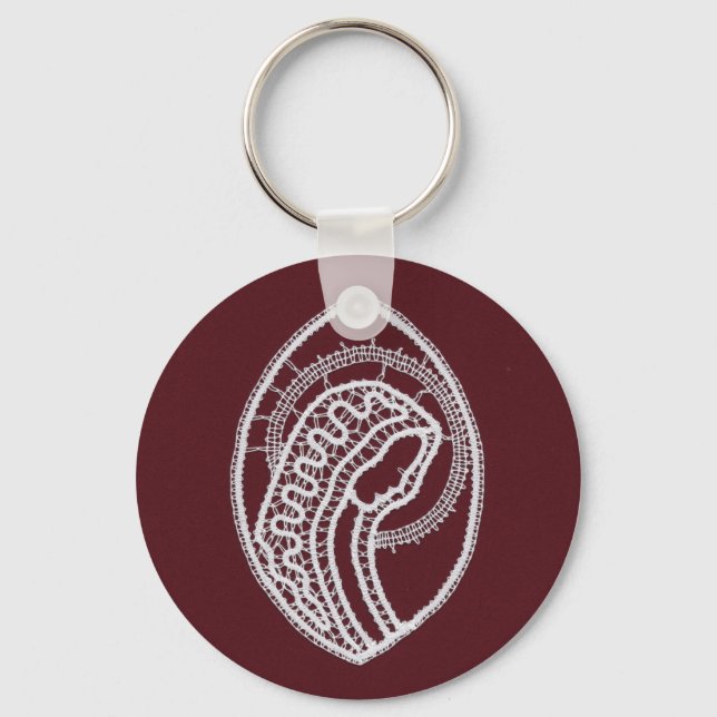 Catholic Blessed Virgin Mary, lace  Keychain (Front)