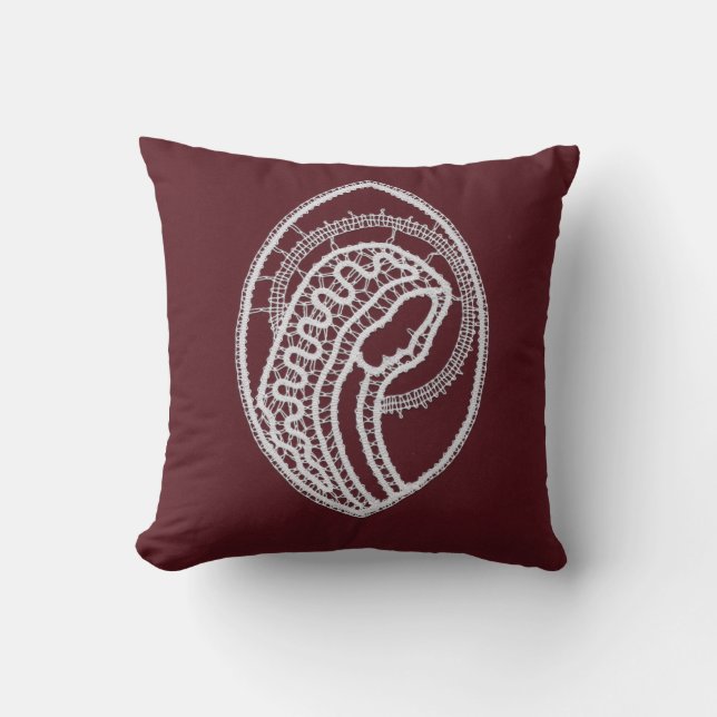 Catholic Blessed Virgin Mary, lace  Throw Pillow (Front)