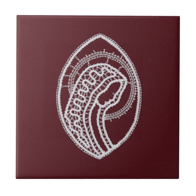 Catholic Blessed Virgin Mary, lace Tile (Front)