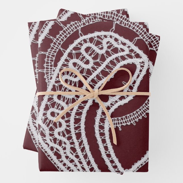 Catholic Blessed Virgin Mary, lace  Wrapping Paper Sheet (In situ)