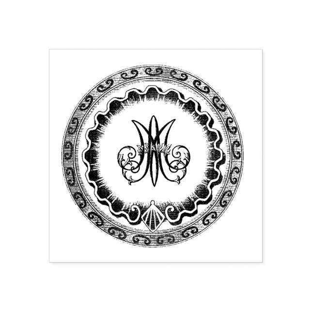 Catholic Blessed Virgin Mary Marian Symbol Rubber Stamp (Imprint)