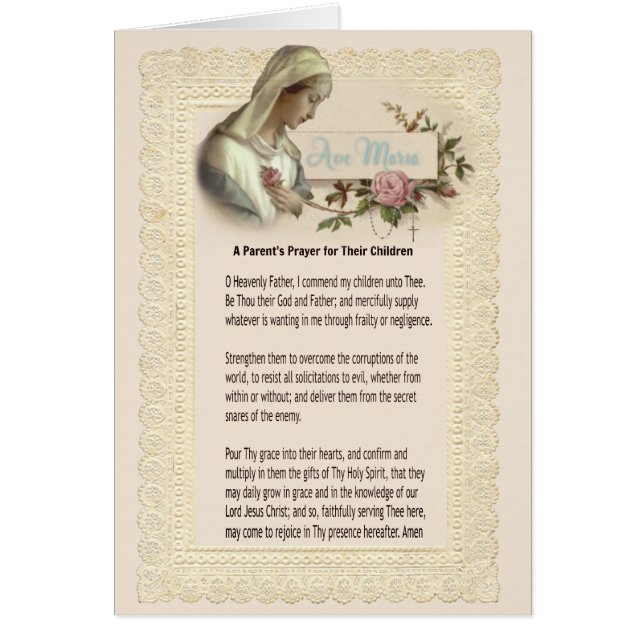 Catholic Blessed Virgin Mary Prayer for Children (Front)