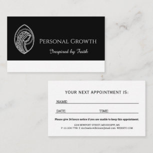 Catholic Blessed Virgin Mary White Lace on Black Appointment Card