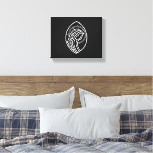 Catholic Blessed Virgin Mary White Lace on Black Canvas Print