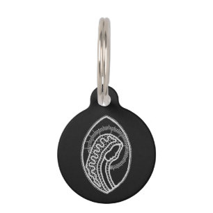 Catholic Blessed Virgin Mary White Lace on Black Pet Tag
