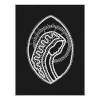 Catholic Blessed Virgin Mary White Lace on Black