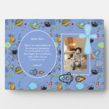 Catholic Boys Blue Cross Bible Quote Personalized