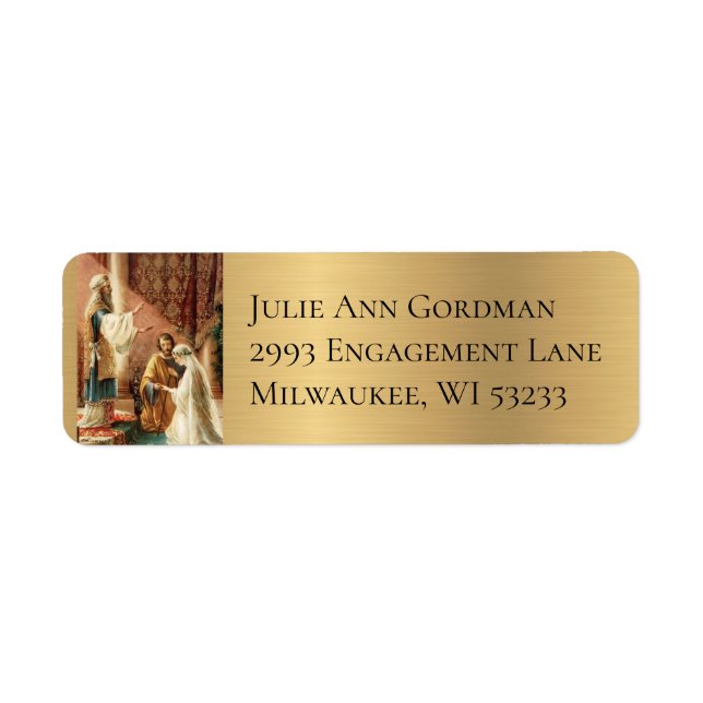 Catholic Bride & Groom Mary Joseph Gold Shimmer (Front)