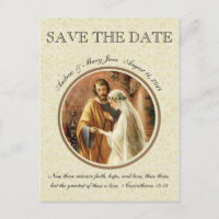 Catholic Bride Groom Mary St. Joseph SAVE THE DATE