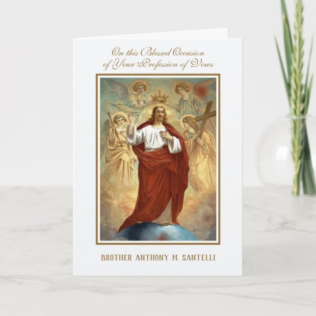 Catholic Brother Religious Profession of Vows Card (Front)