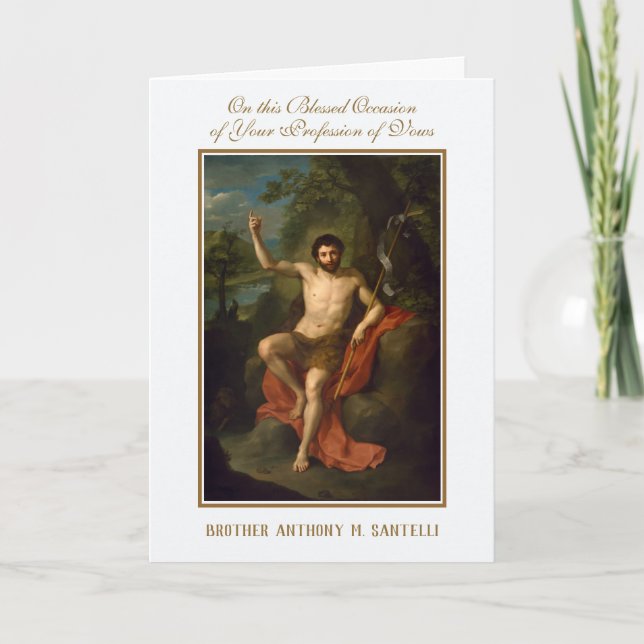 Catholic Brother Religious Profession of Vows Card (Front)