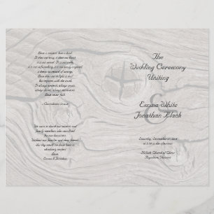 Catholic Ceremony Wood Folded Wedding Program