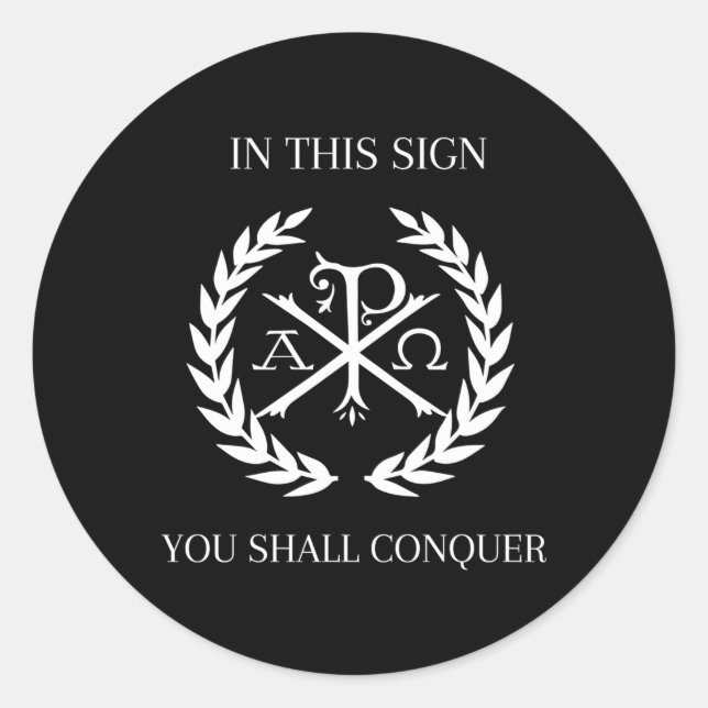 Catholic Christian Chi Rho Alpha Omega Classic Round Sticker (Front)