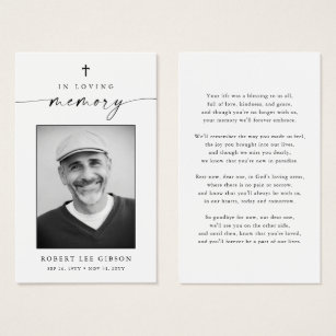 Catholic Christian Funeral Memorial Prayer Card