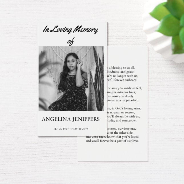 Catholic Christian Funeral Memorial Prayer Card (Desk)