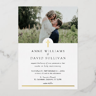 Catholic Christian Simple Cross with Photo Wedding