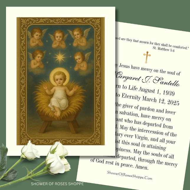 Catholic Christmas Memorial Funeral Prayer Card  (Creator Uploaded)