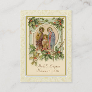 Catholic Christmas Wedding  Holy Family Holy Card