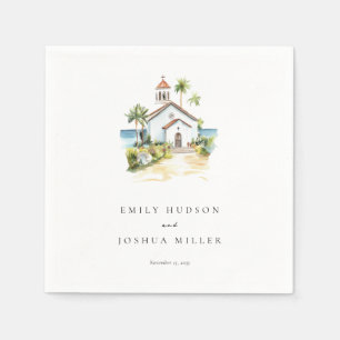 Catholic Church Tropical Wedding Napkin