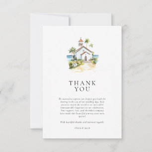 Catholic Church Tropical Wedding Thank You Card