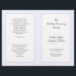 Catholic Church Wedding Ceremony Program Template<br><div class="desc">Pale periwinkle blue and white wedding ceremony programs with text template areas to accommodate a longer, Catholic ceremony. Black elegant font is printed over white panels on the front and back. Fold in half after receiving which will put the scripture and thank-you message on the back of the program. On...</div>