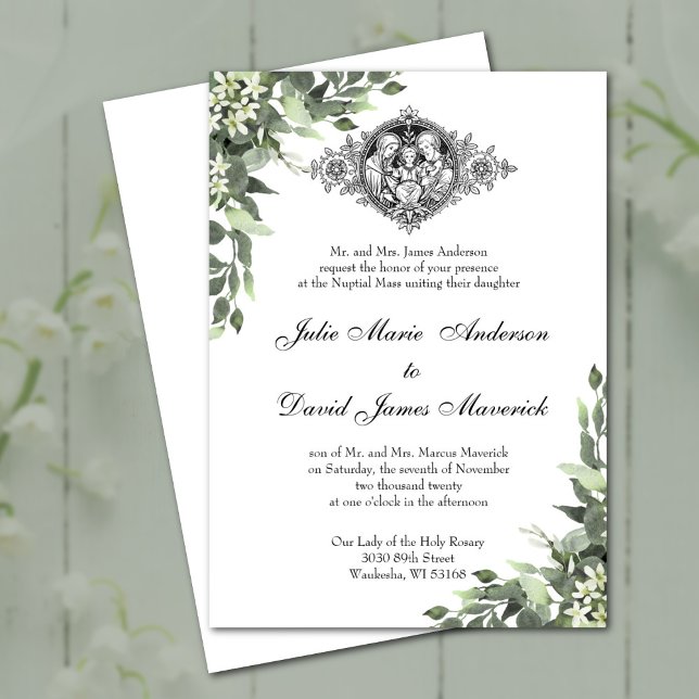 Catholic Classic Elegant Religious Wedding Invitation (Creator Uploaded)