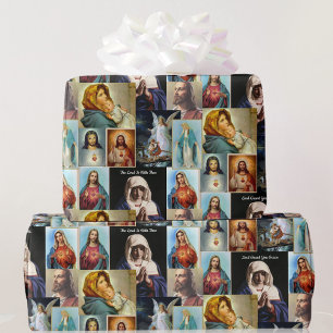 Catholic Classic Images Jesus Mary Angel Prayer Wr Wrapping Paper
