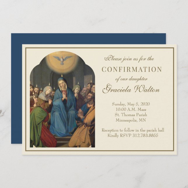 Catholic Confirmation Holy Spirit Scripture Invitation (Front/Back)