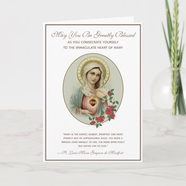 Catholic Consecration to Immaculate Mary Religious Card (Front)