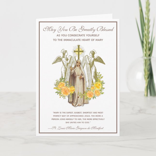 Catholic Consecration to Immaculate Mary Religious Card (Front)