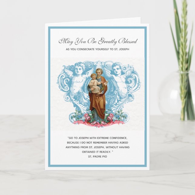 Catholic Consecration to St. Joseph Religious Card (Front)