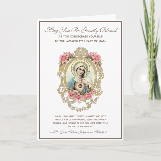 Catholic Consecration to Virgin Mary Religious Card (Front)