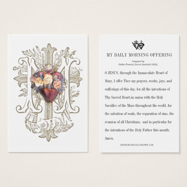 Catholic  Daily Morning Offering Prayer (Front & Back)