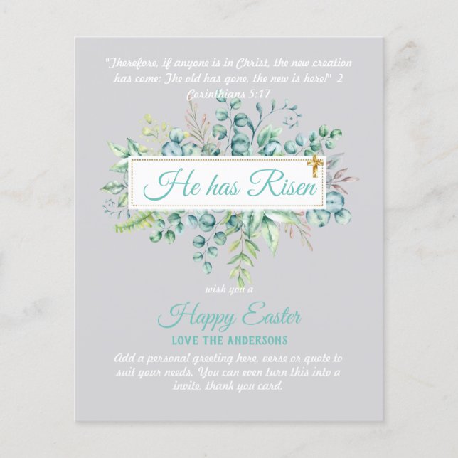 Catholic EASTER Cards Religious Verse Bible Quote (Front)