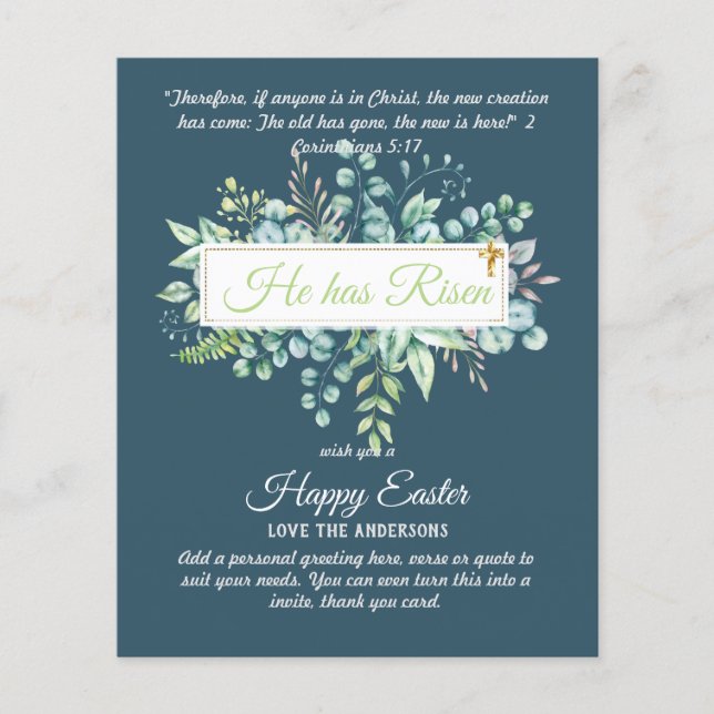 Catholic EASTER Cards Religious Verse Bible Quote (Front)