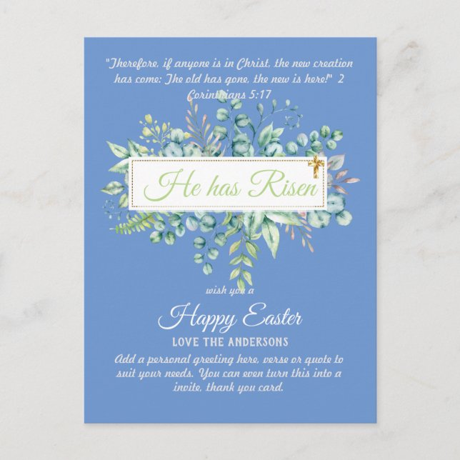 Catholic EASTER Cards Religious Verse Bible Quote (Front)