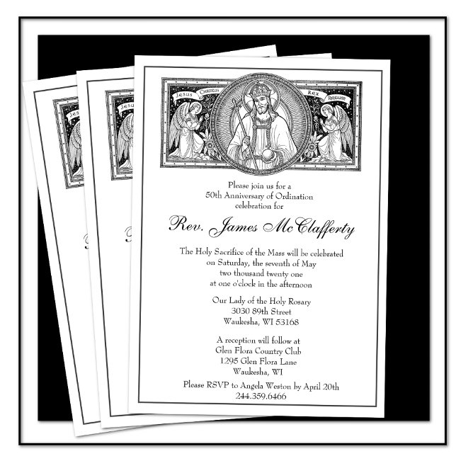 Catholic Elegant Priest Ordination Anniversary  Invitation (Creator Uploaded)