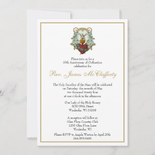 Catholic Elegant Priest Ordination Anniversary Invitation