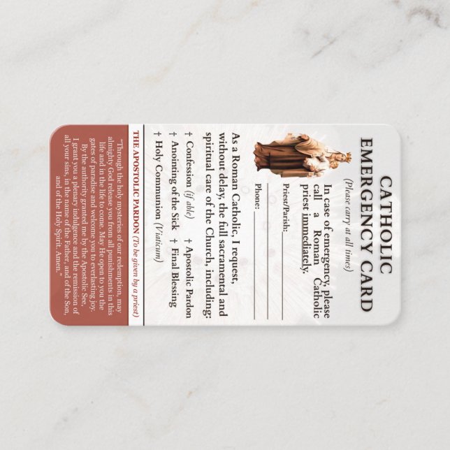 Catholic Emergency Cards (Front)
