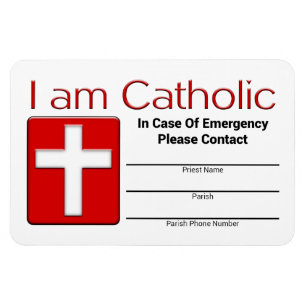 Catholic Emergency Contact Card Magnet