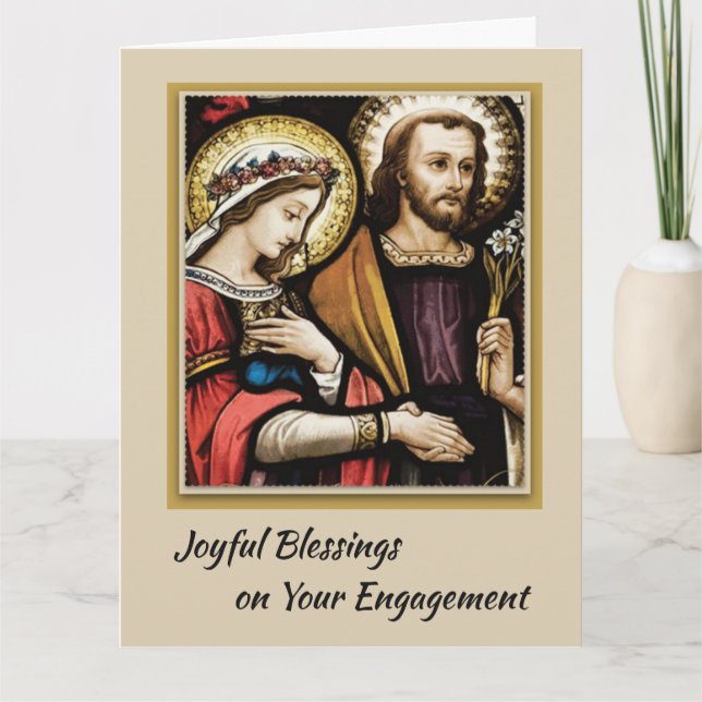 Catholic Engagement Congratulations Card w/prayer (Front)