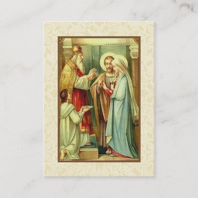 Catholic Engagement Courtship Prayer Holy Card (Front)