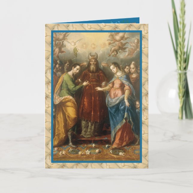 Catholic Engagement religious Prayer Vintage  Card (Front)
