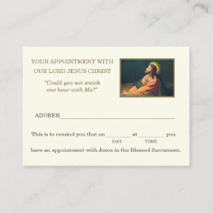 Catholic Eucharistic Adoration Jesus Appointment  Business Card