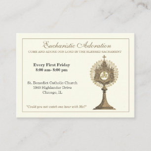 Catholic Eucharistic Adoration Jesus Prayer  Business Card