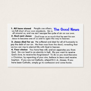 Catholic Evangelization "Cheat-Sheet" Card