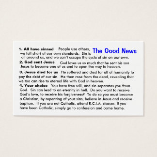 Catholic Evangelization "Cheat-Sheet" Card