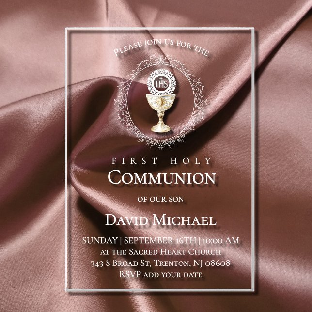 catholic first communion Eucharist Acrylic Invitations (Creator Uploaded)